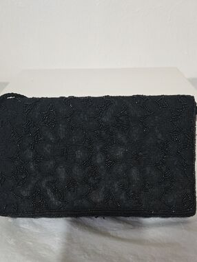Elegant Black Beaded Women's Clutch - Unbranded
